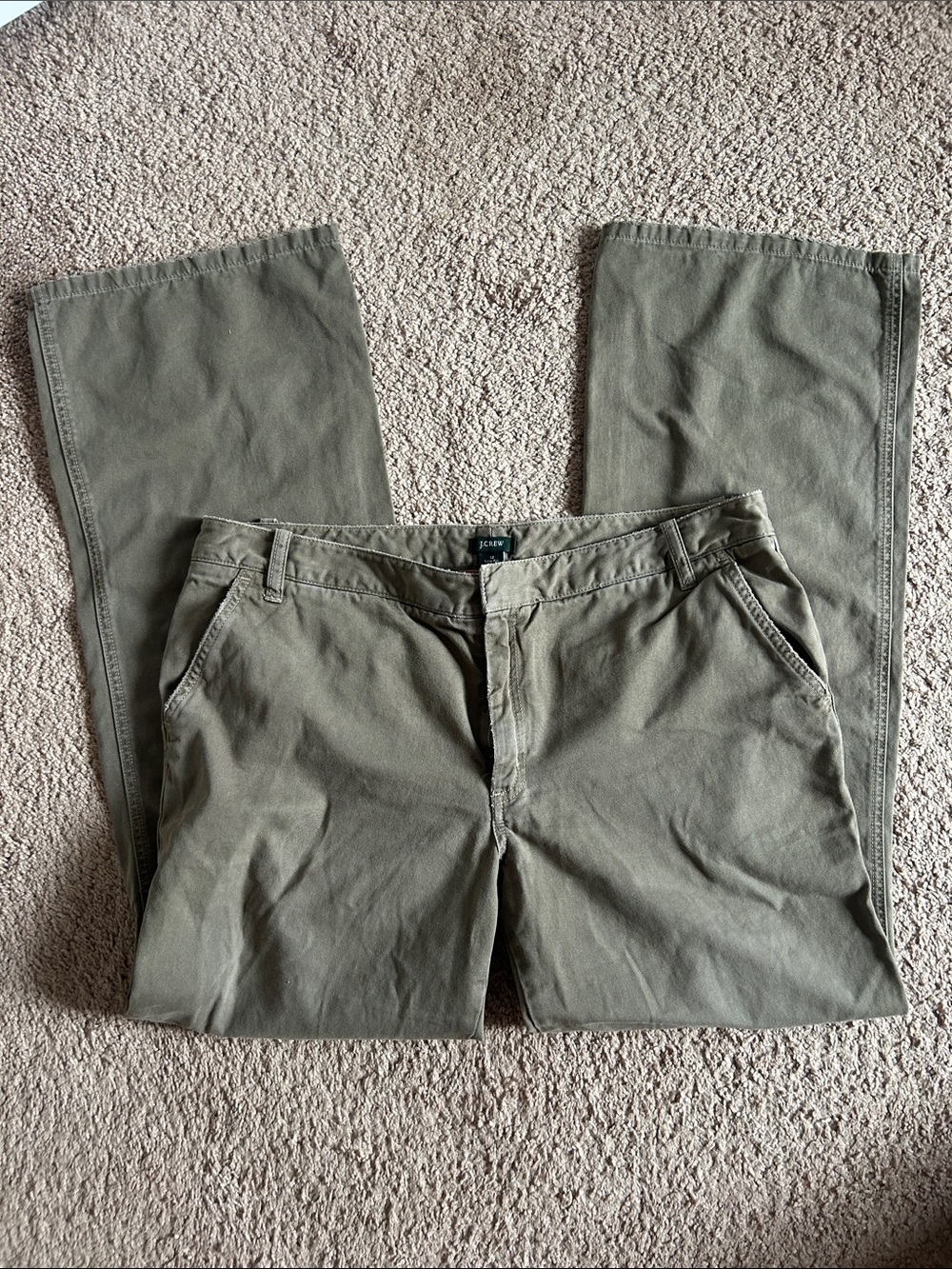 J. Crew Olive Green Women's Chino Pants Low Fit